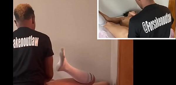  Sexy model starts fuck toy training by black manager while wearing knee high socks
